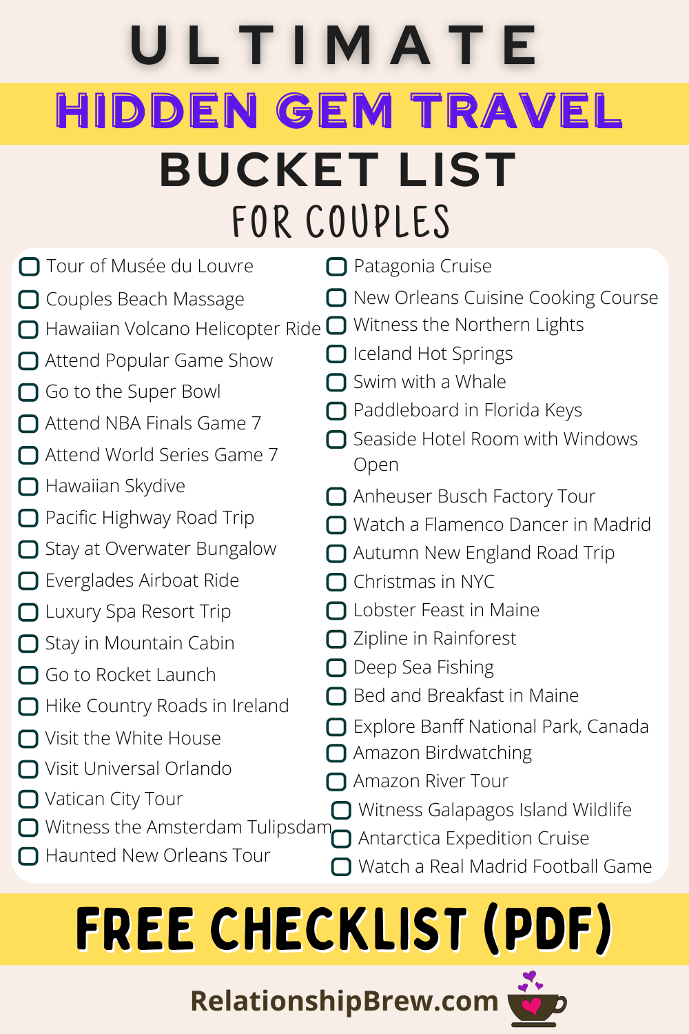 ultimate bucket list checklist for couples